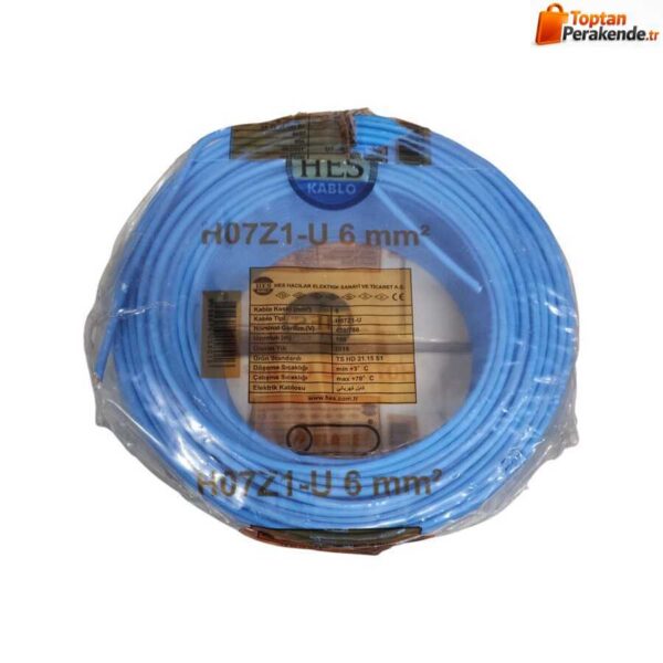 Hes Nya Kablo 6 Mm Mavi (H07z1-U) Halojen Free